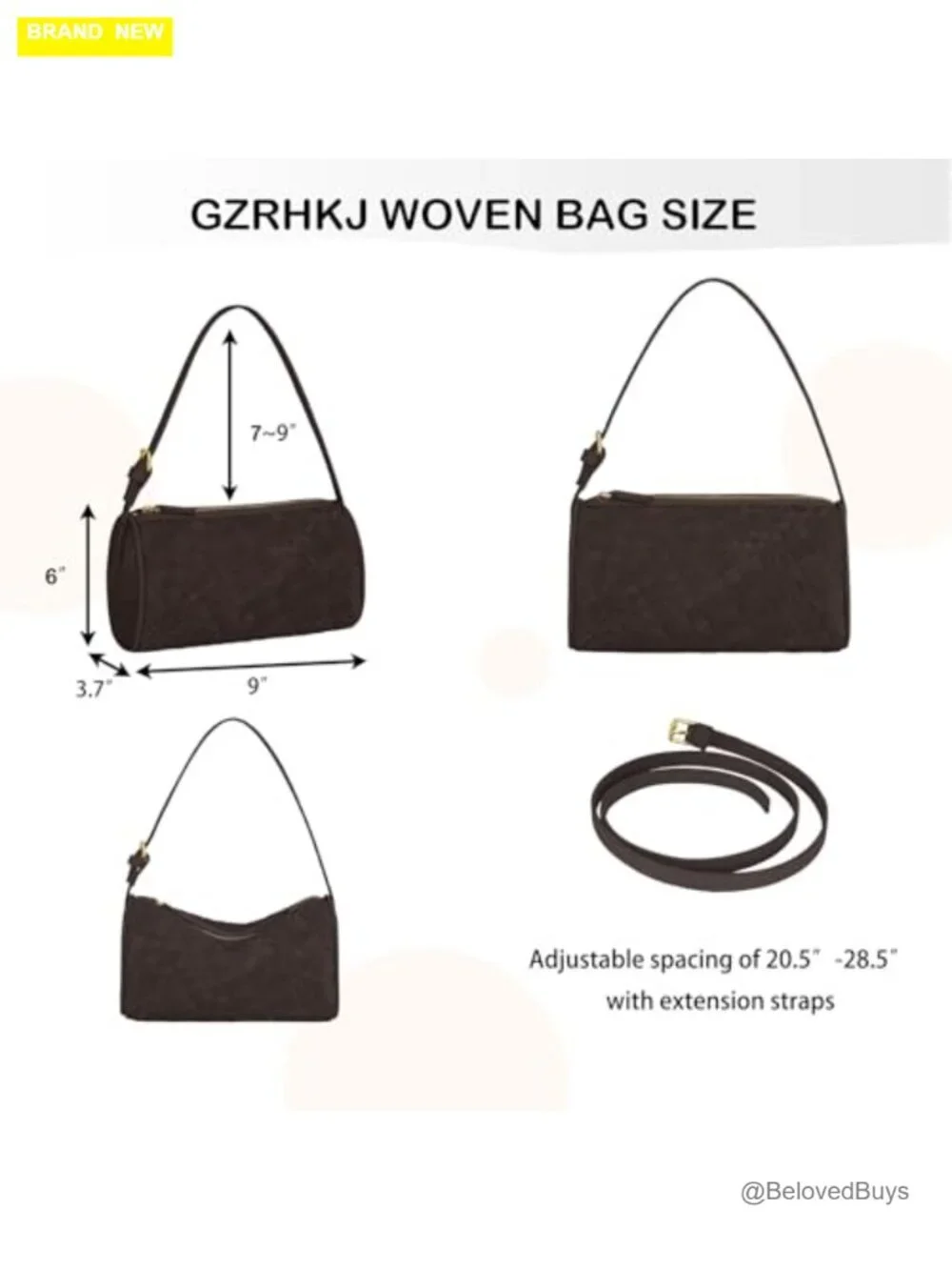 Leather Woven Tote Bag with Adjustable Straps Small Clutch Purse